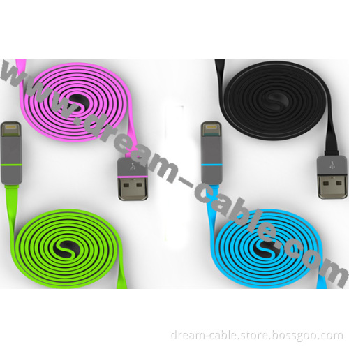 2 in 1 Sync&Charger USB Cable for iPhone/Samsung